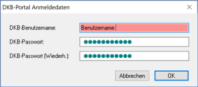 Anmeldedaten zum Portal der DKB