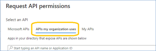 API der Organisation